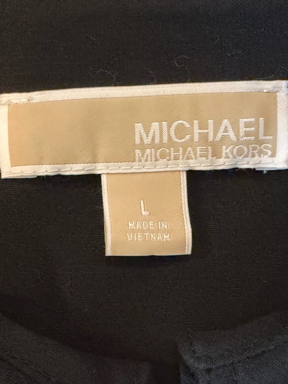 Michael Kors Roll Sleeve Black Shirt Dress Size Large EUC - Picture 3 of 8